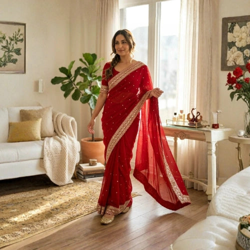 Rooh-e-Ruby Georgette Saree