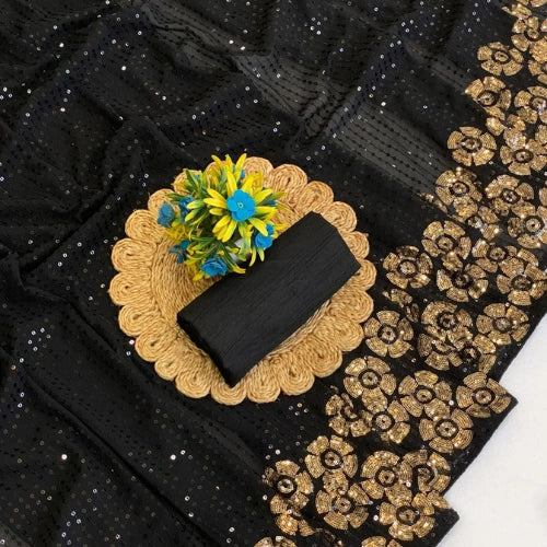 Crimson Royale Sequins Georgette Saree