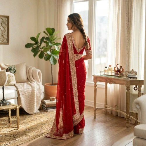 Rooh-e-Ruby Georgette Saree