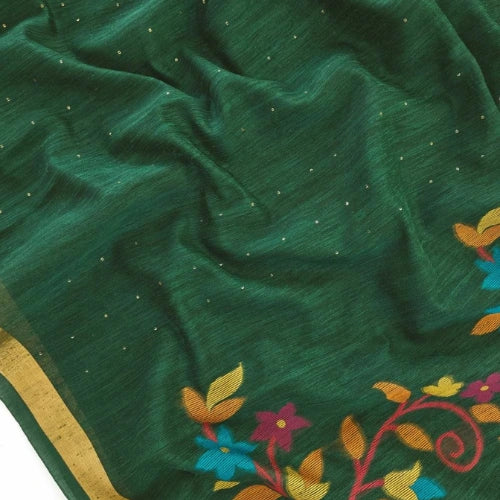 Mayura Linen Silk Jamdani Weaving Saree