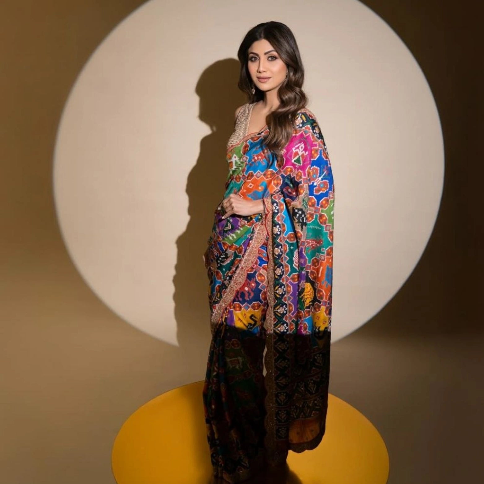 Digital Patola Georgette Saree with Swarovski & Sequins Embroidery