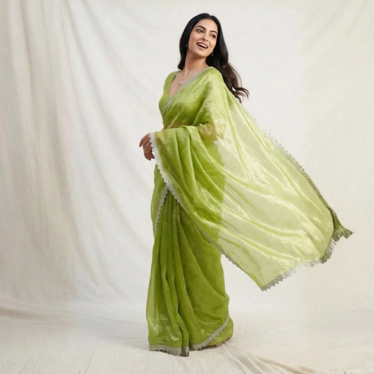 Minaxi-3 Jimmy Choo Saree with Handcrafted Lace Border