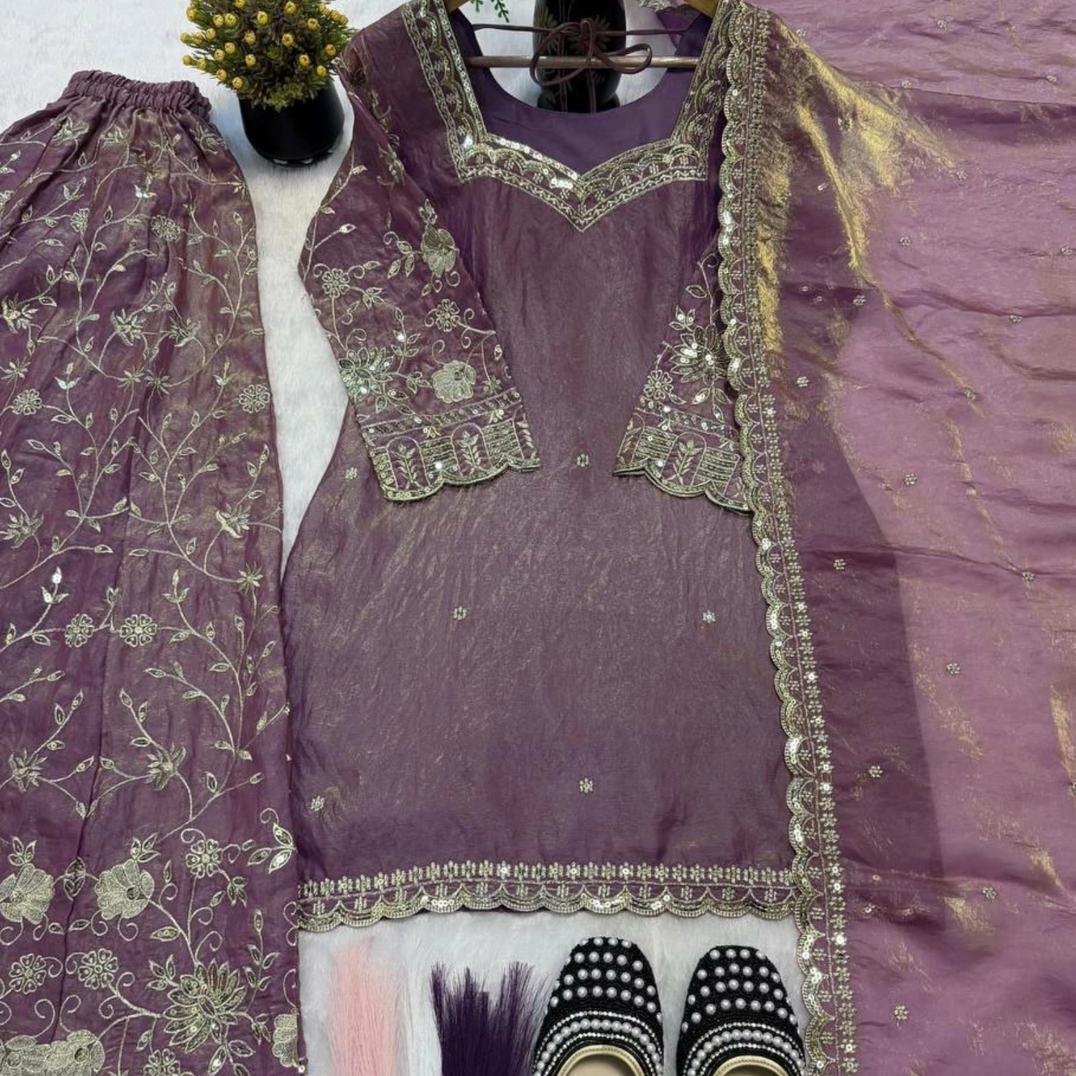 Zaria Silk Palazzo Set