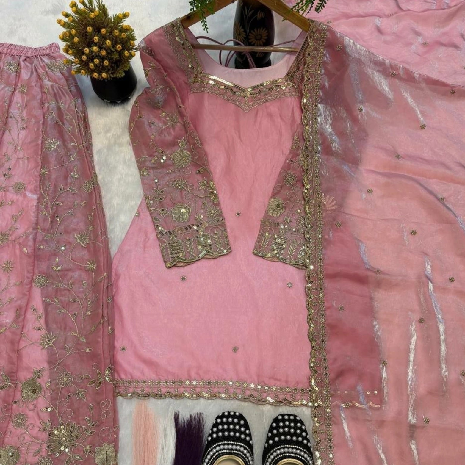 Zaria Silk Palazzo Set