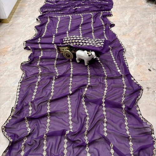 Amethyst Mirror Luxe Saree