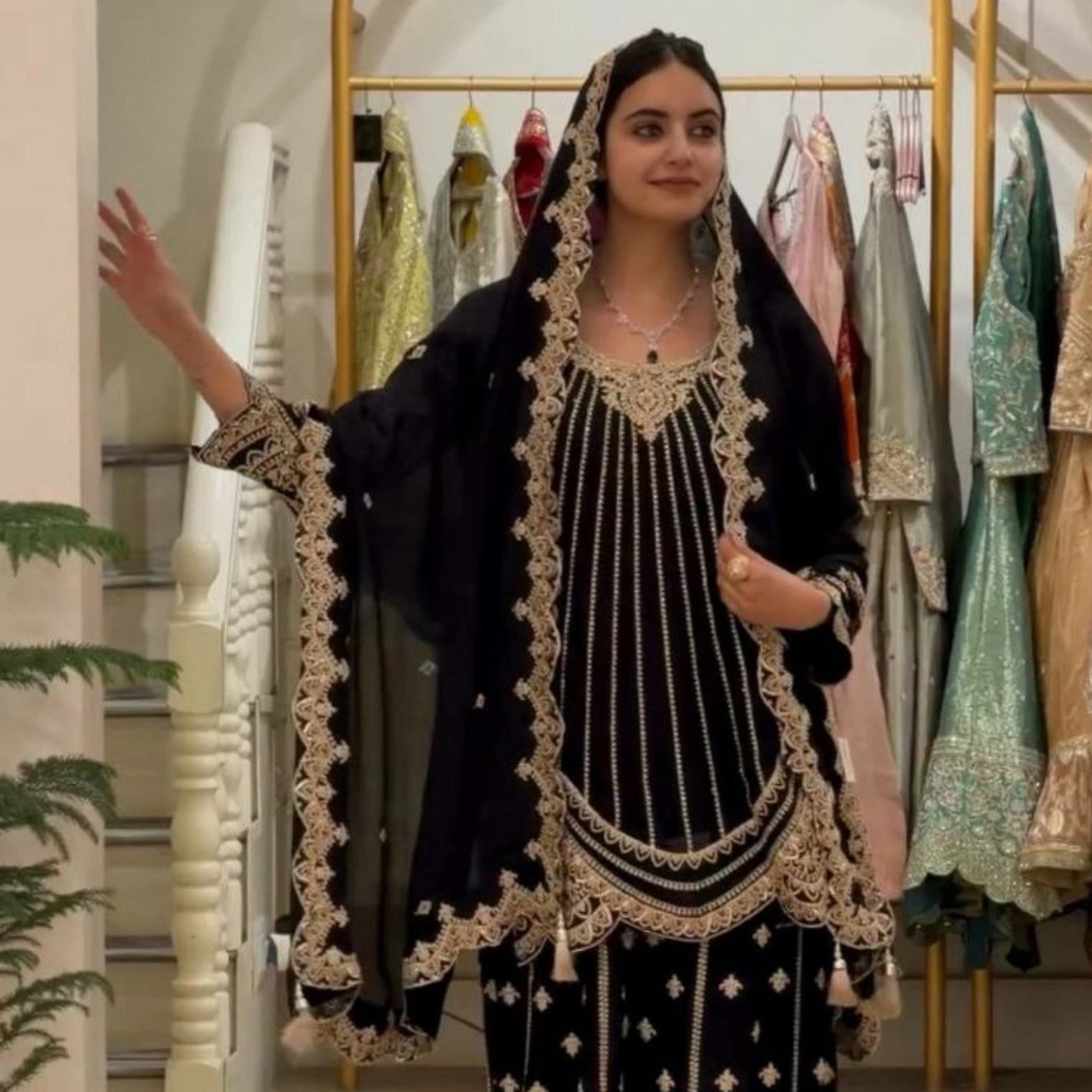 Noor Luxe Embroidered Palazzo Set