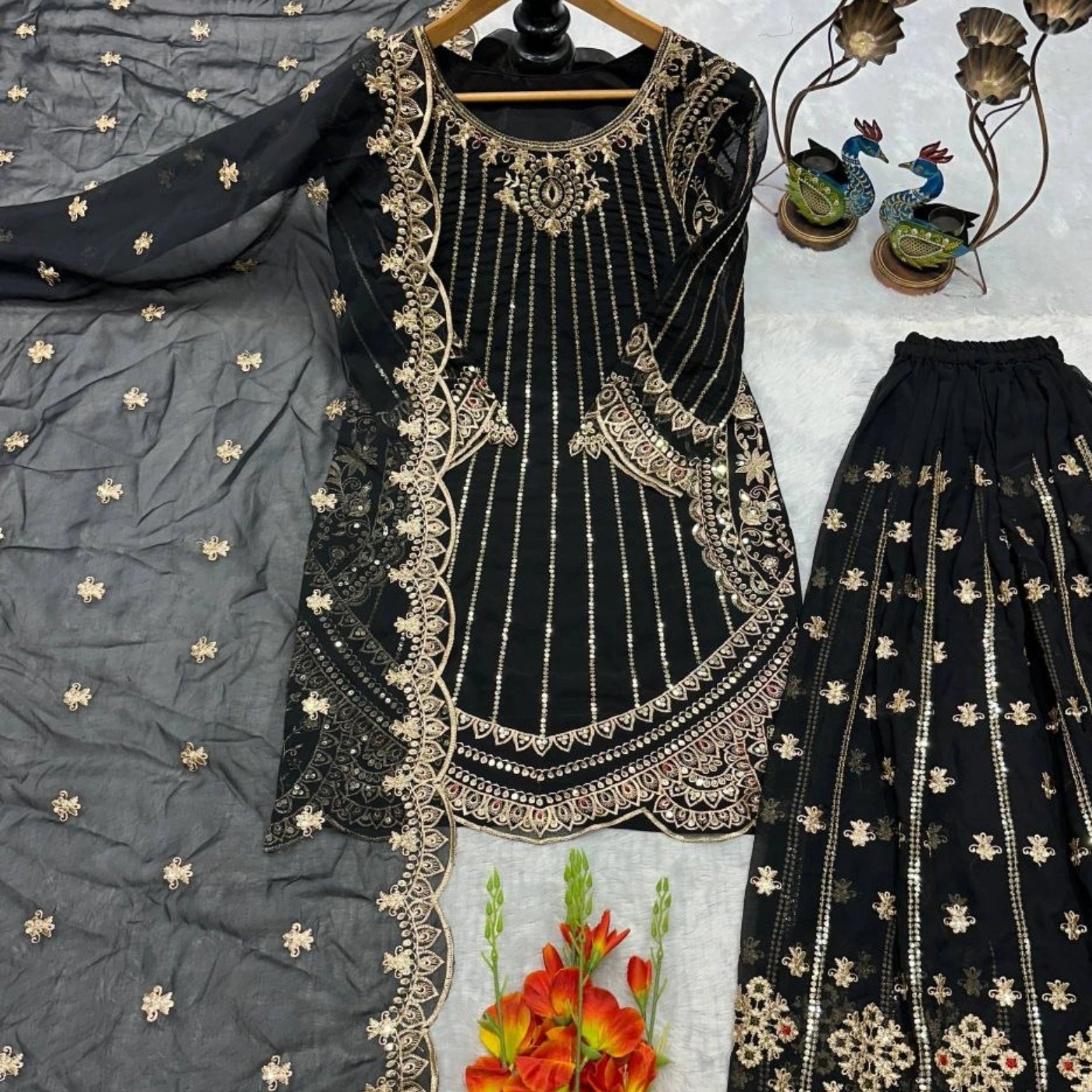Noor Luxe Embroidered Palazzo Set