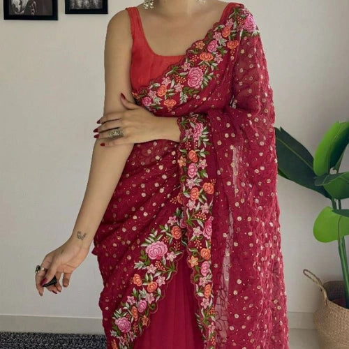 Gulnaar Bloom Georgette Saree