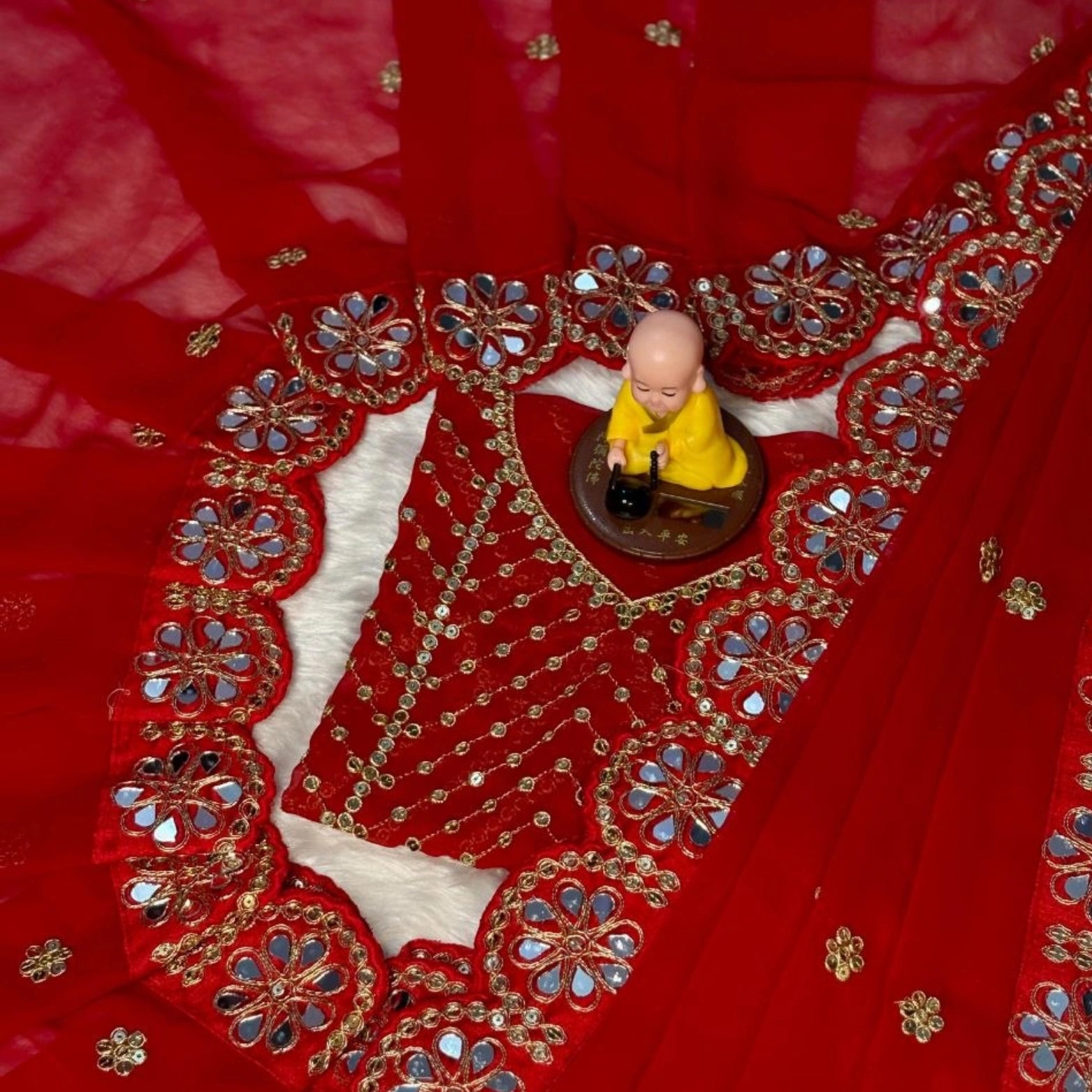 Meenakshi Georgette Sequins & Mirror Border Saree