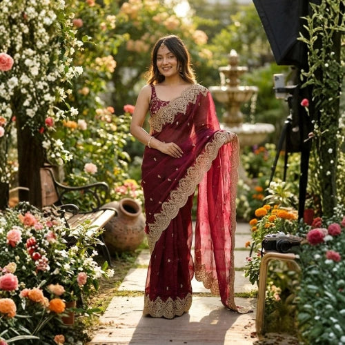 Noor Sequin Chiffon Saree