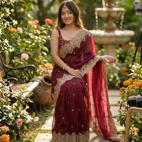 Noor Sequin Chiffon Saree