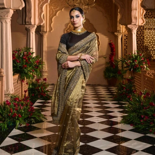 Midnight Zari Elegance Saree