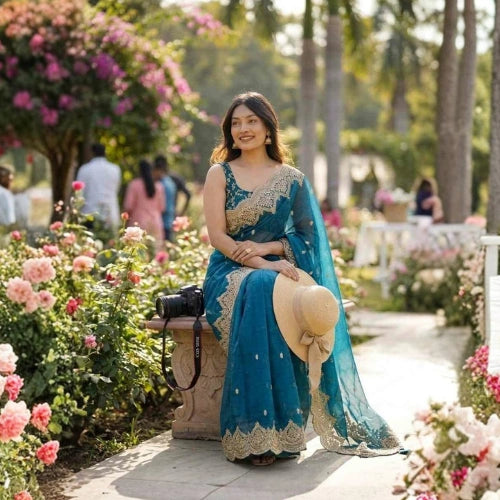 Noor Sequin Chiffon Saree
