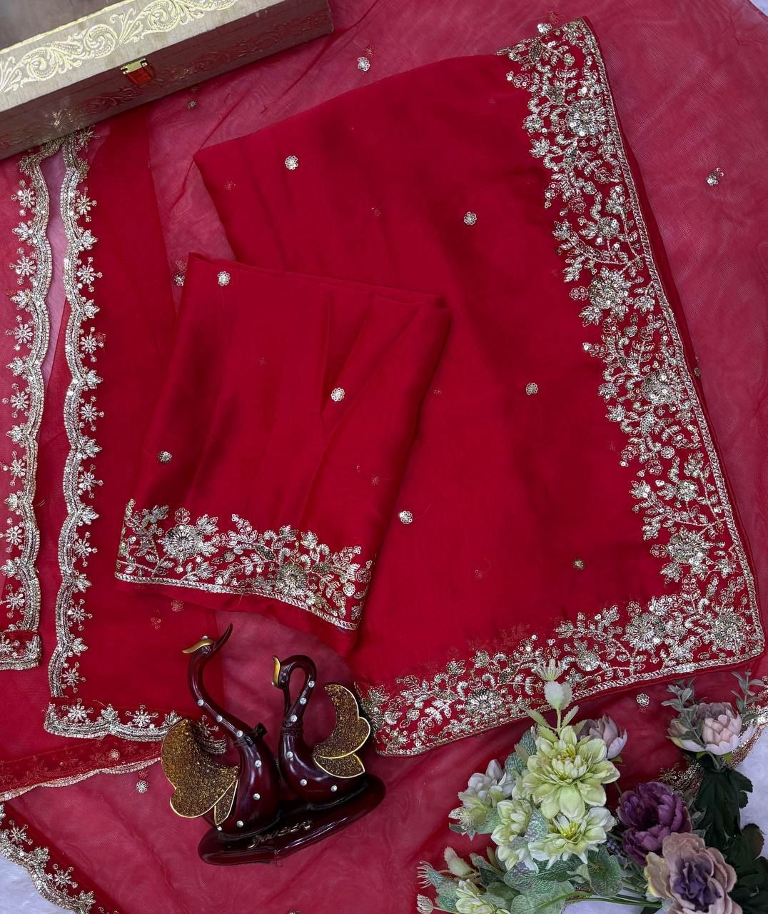 Karvachauth saree with Dupatta