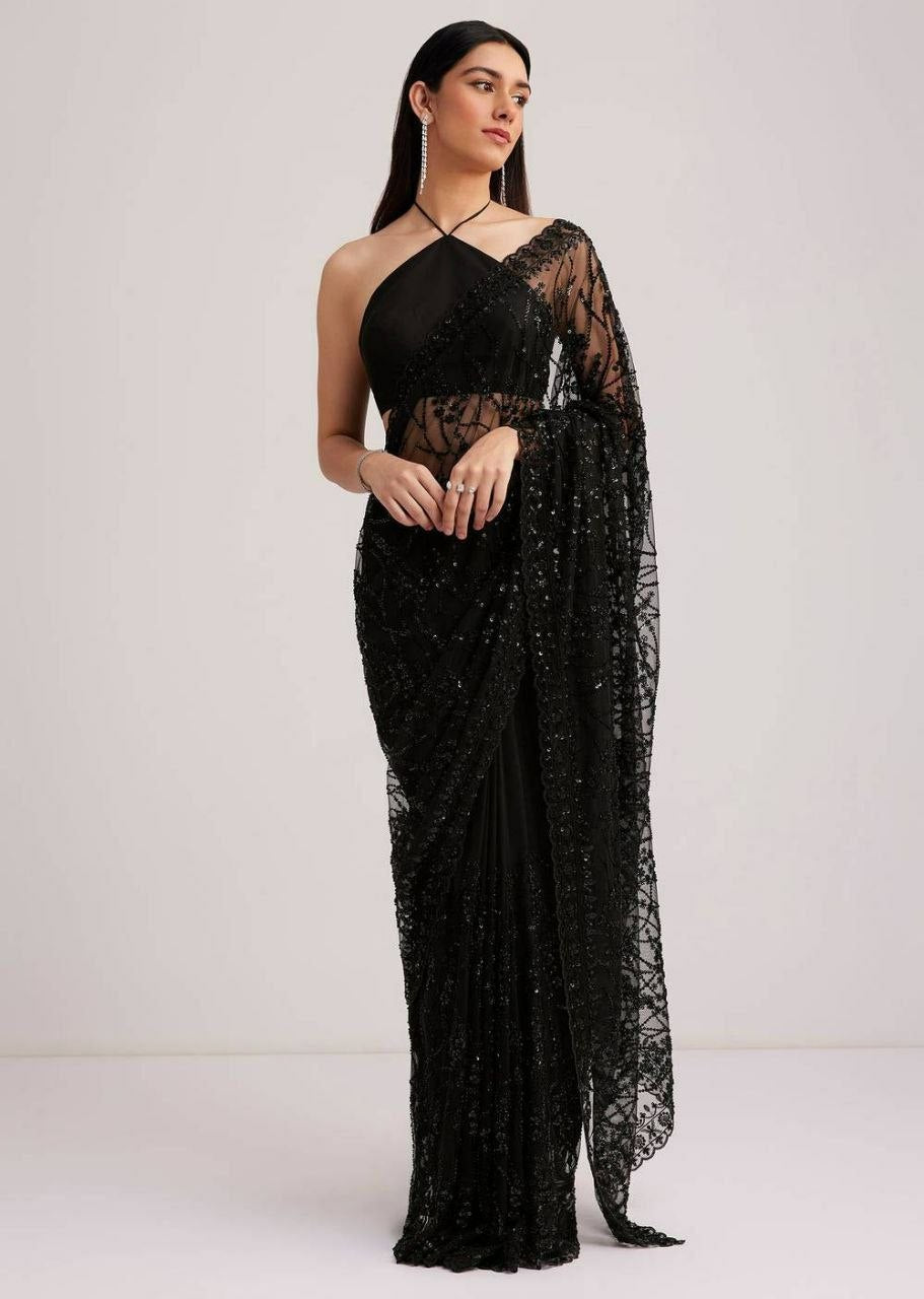 Premium Butterfly Net Baded saree