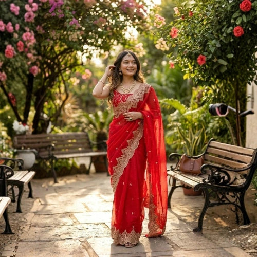 Noor Sequin Chiffon Saree