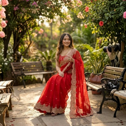 Noor Sequin Chiffon Saree