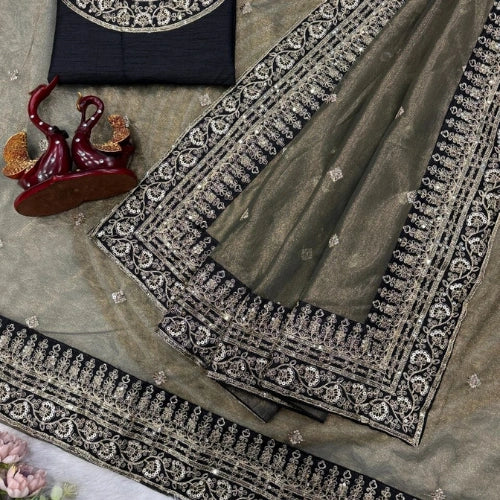 Midnight Zari Elegance Saree