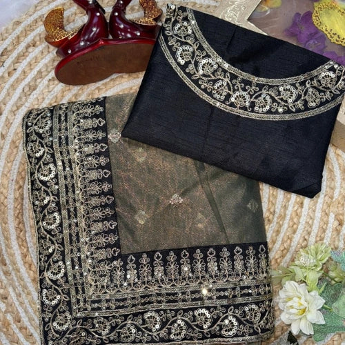 Midnight Zari Elegance Saree