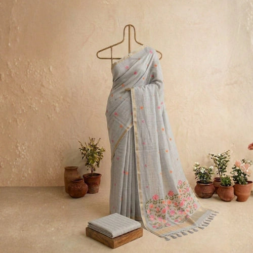Pastel Jamdani Breeze Saree