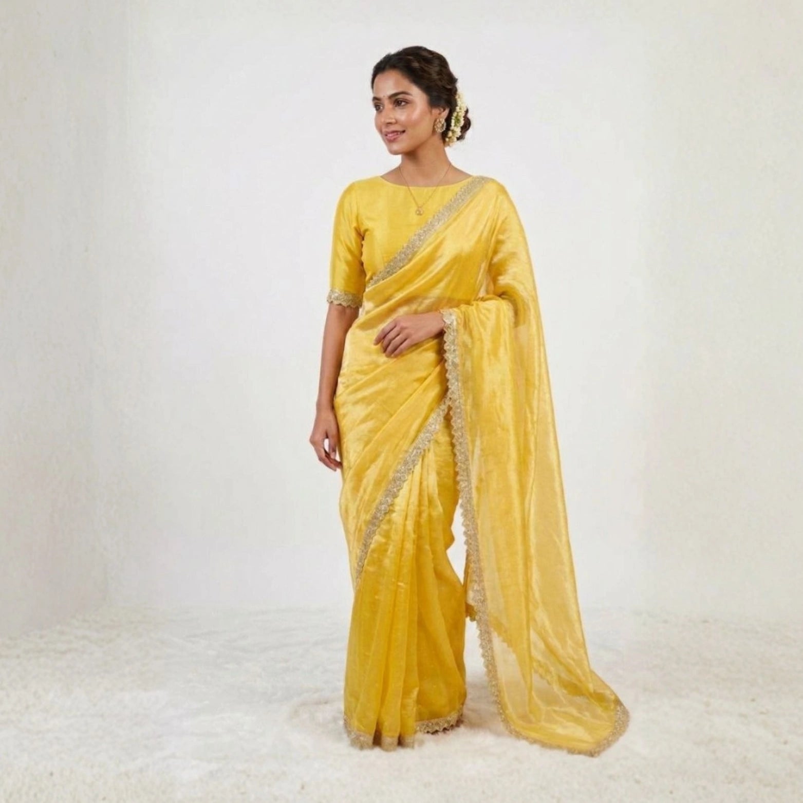 Minaxi-3 Jimmy Choo Saree with Handcrafted Lace Border