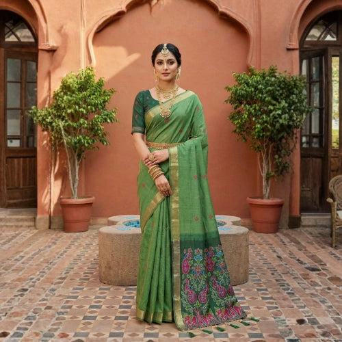 Meenakari Heritage Muga Cotton Saree