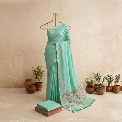 Pastel Jamdani Breeze Saree
