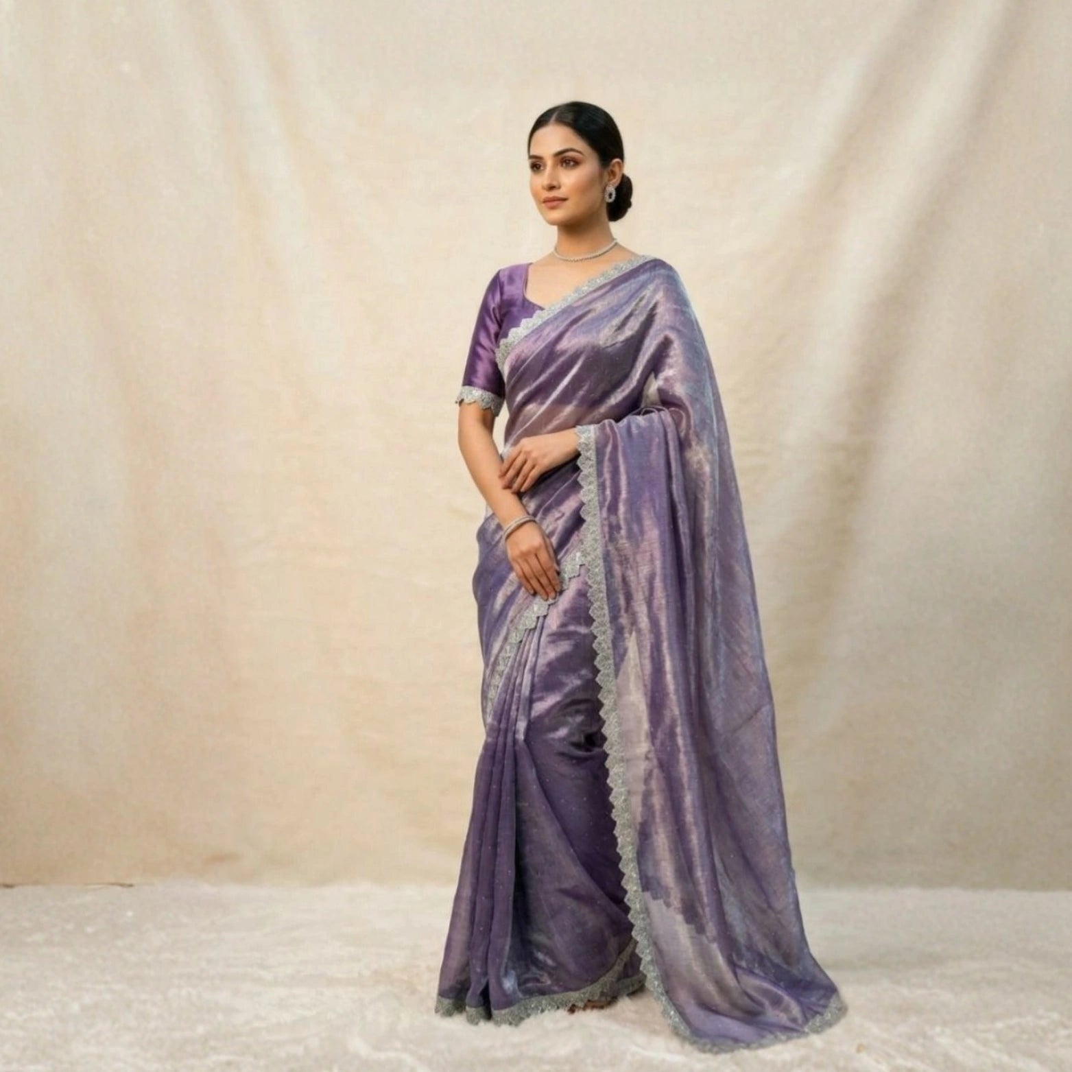 Minaxi-3 Jimmy Choo Saree with Handcrafted Lace Border
