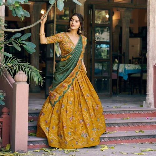 Rangmahal Tasar Lehenga Set