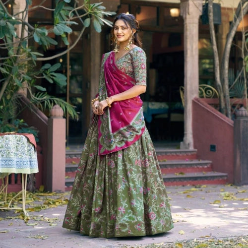 Rangmahal Tasar Lehenga Set