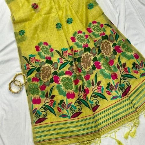 Varnika Floral Muga Saree