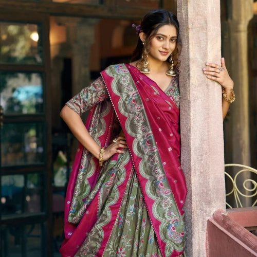 Rangmahal Tasar Lehenga Set