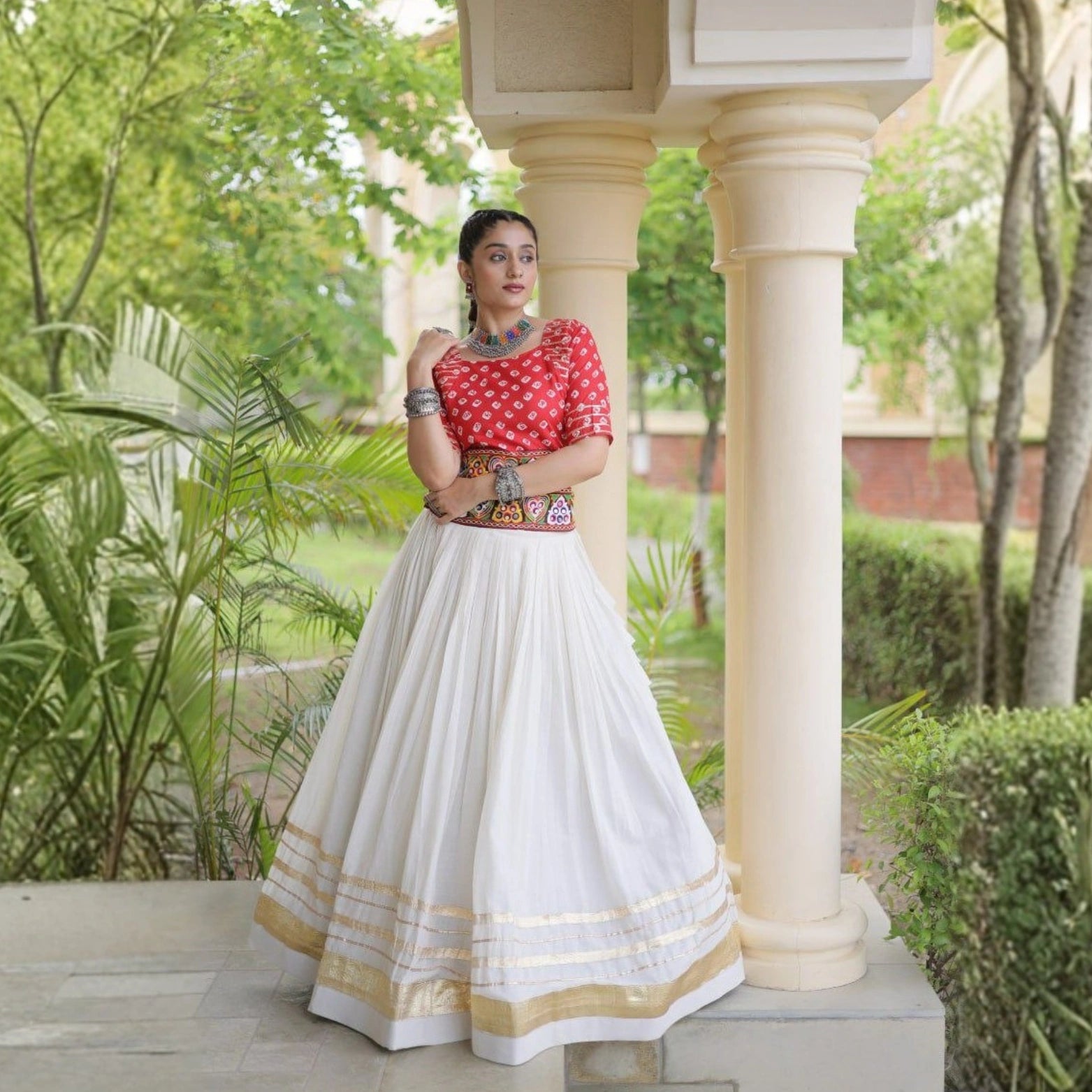 Gulnaar Gamthi Gota Patti Lehenga Set