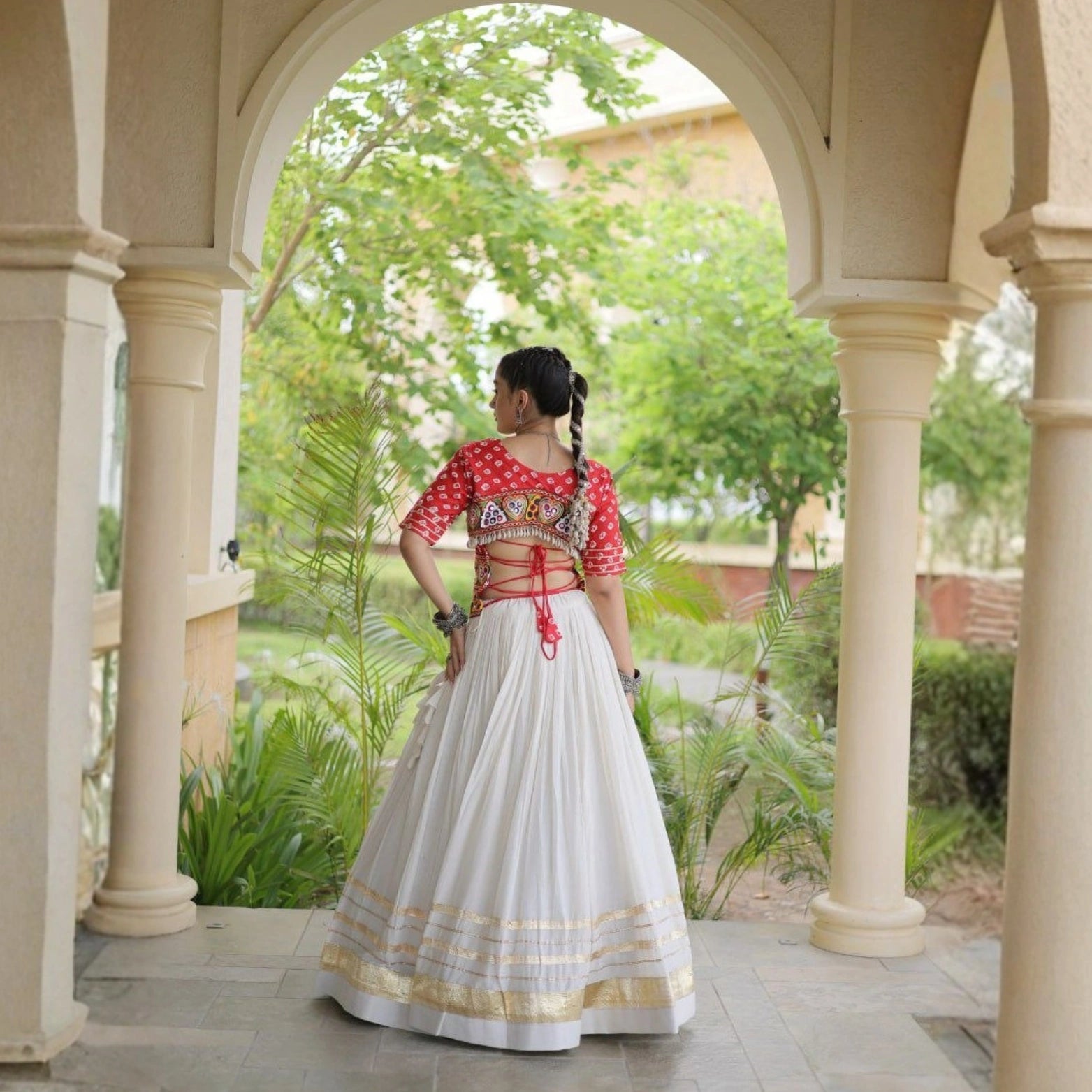 Gulnaar Gamthi Gota Patti Lehenga Set