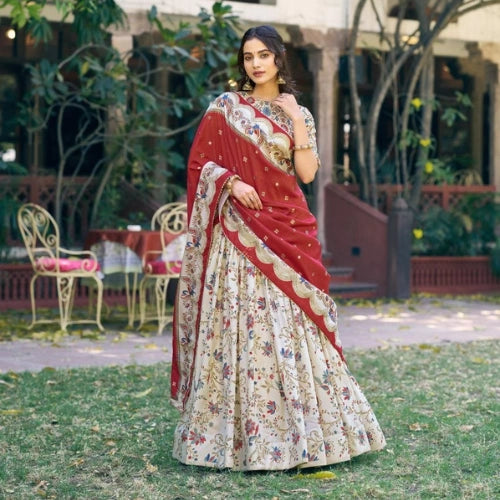 Rangmahal Tasar Lehenga Set