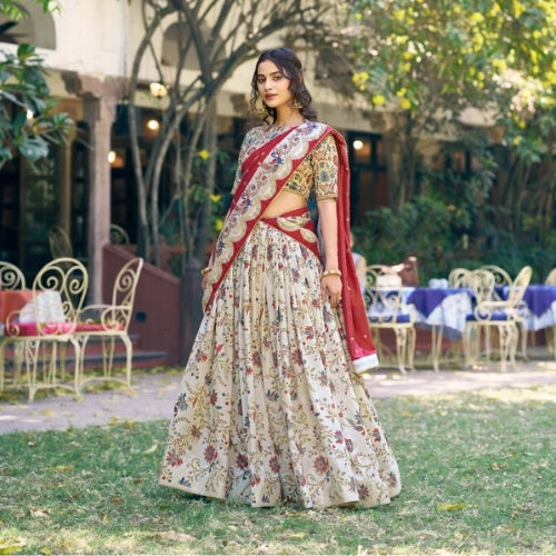 Rangmahal Tasar Lehenga Set