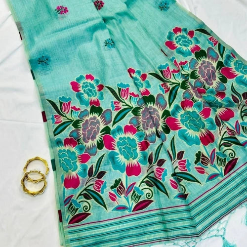 Varnika Floral Muga Saree