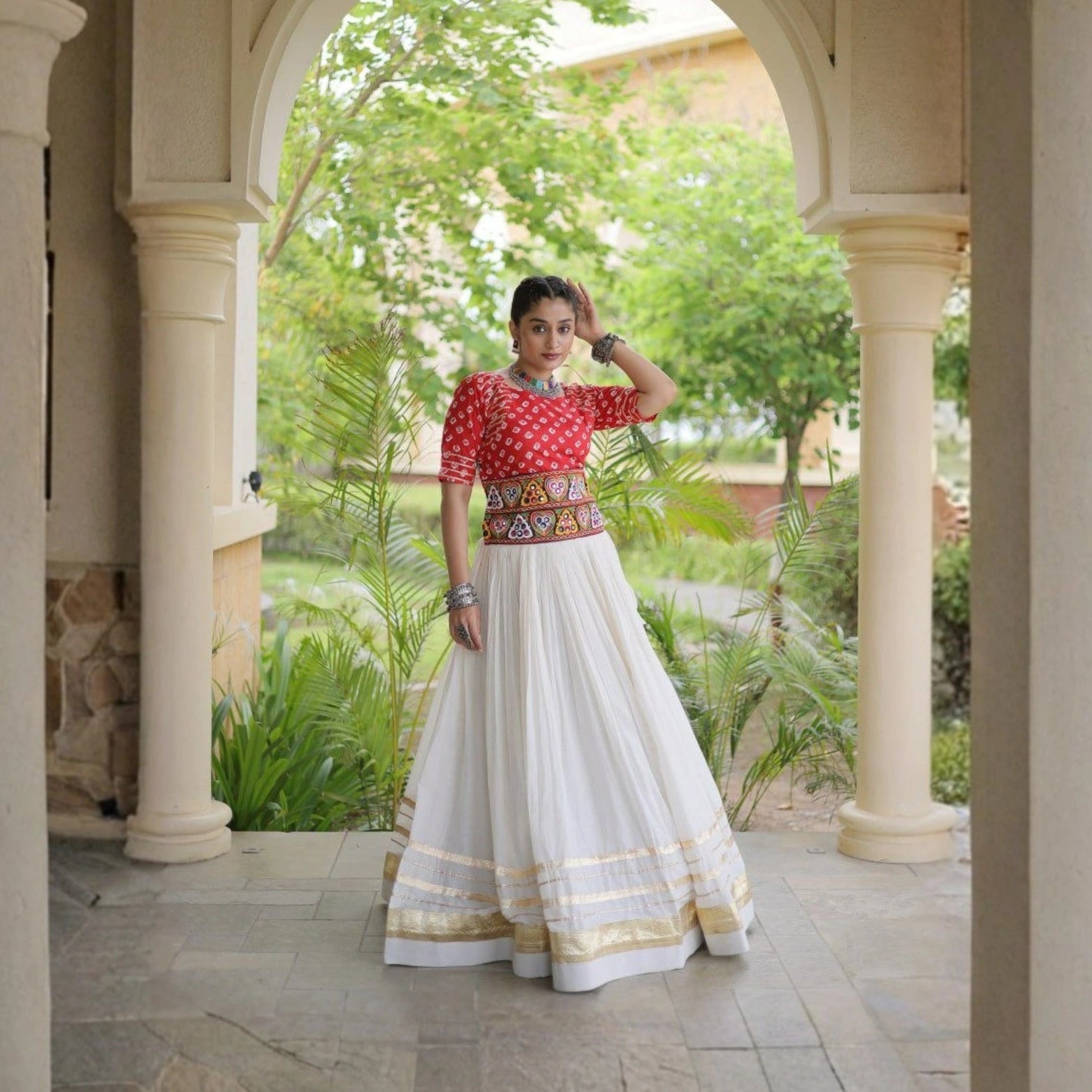 Gulnaar Gamthi Gota Patti Lehenga Set
