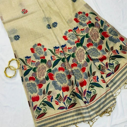 Varnika Floral Muga Saree