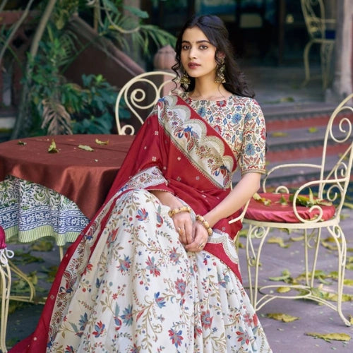 Rangmahal Tasar Lehenga Set