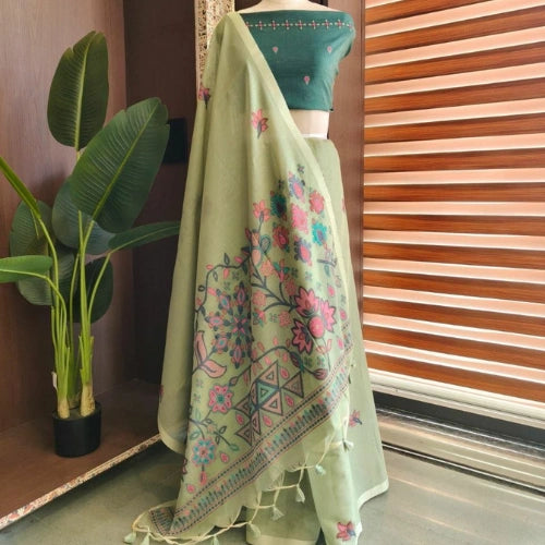 Meenakari Bloom Chanderi Saree