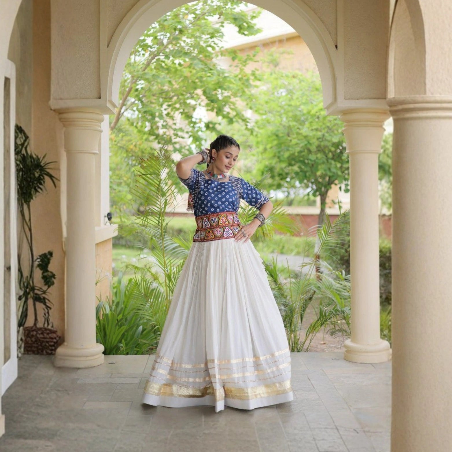 Gulnaar Gamthi Gota Patti Lehenga Set