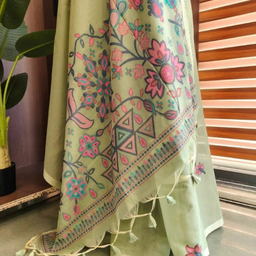 Meenakari Bloom Chanderi Saree