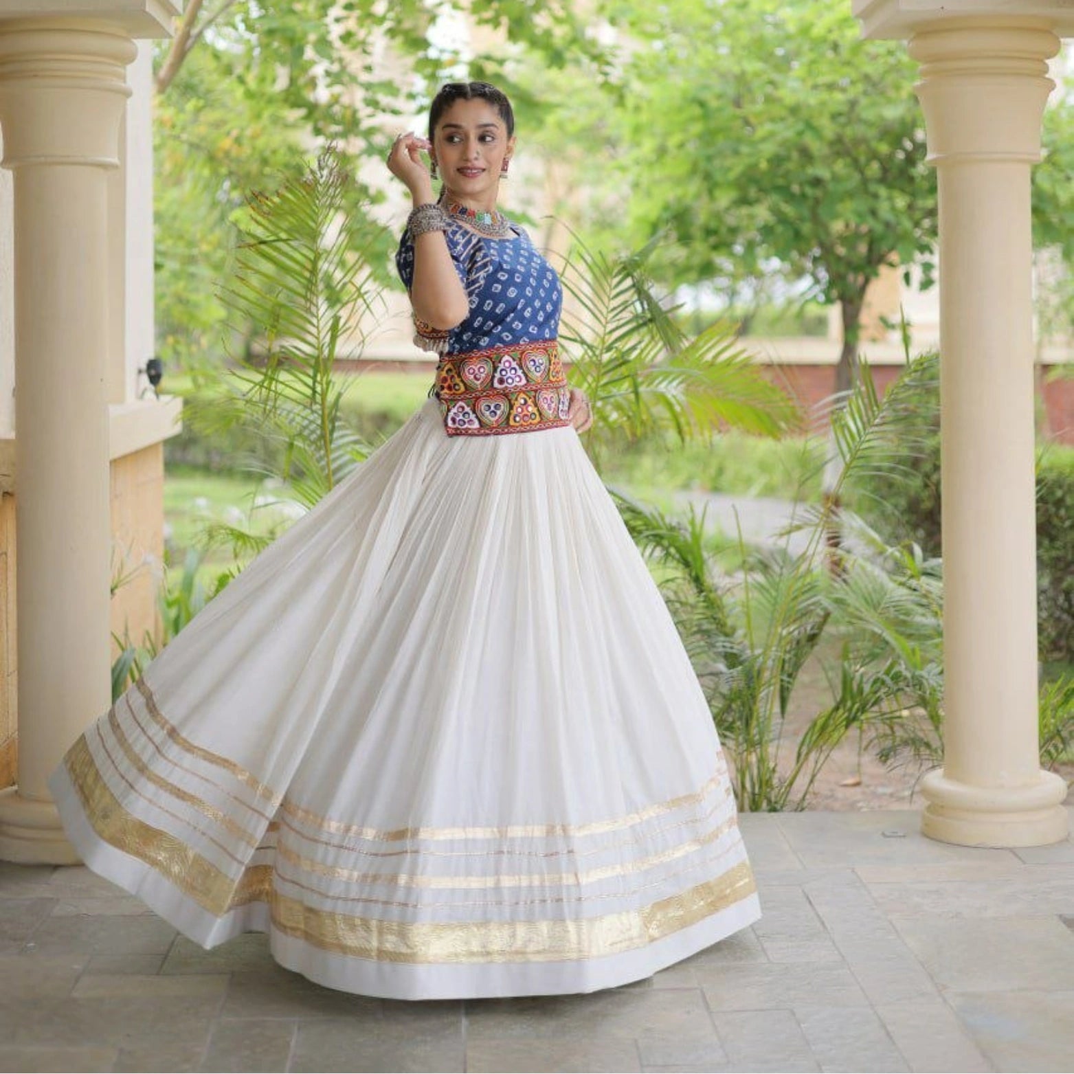 Gulnaar Gamthi Gota Patti Lehenga Set