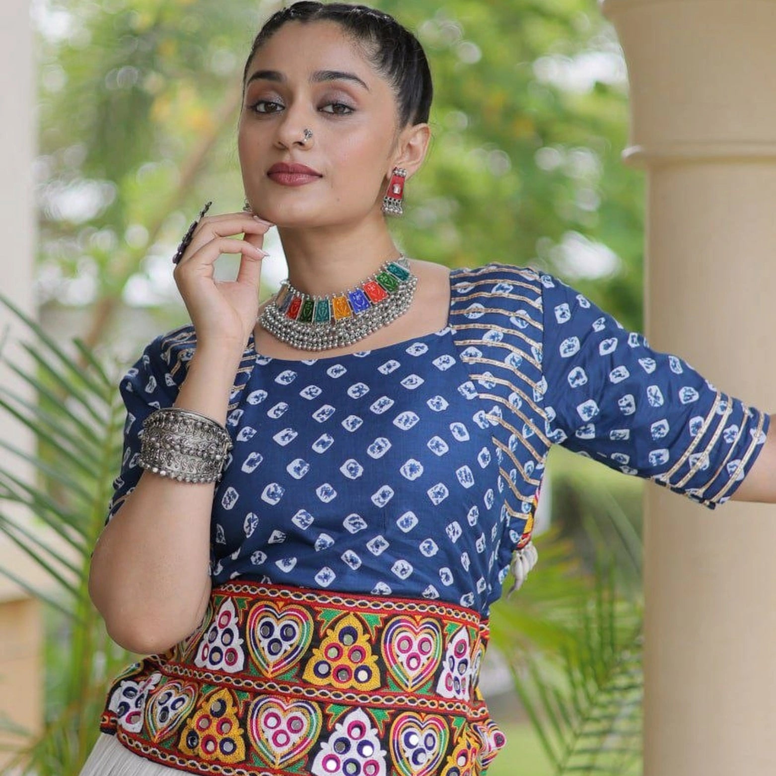 Gulnaar Gamthi Gota Patti Lehenga Set