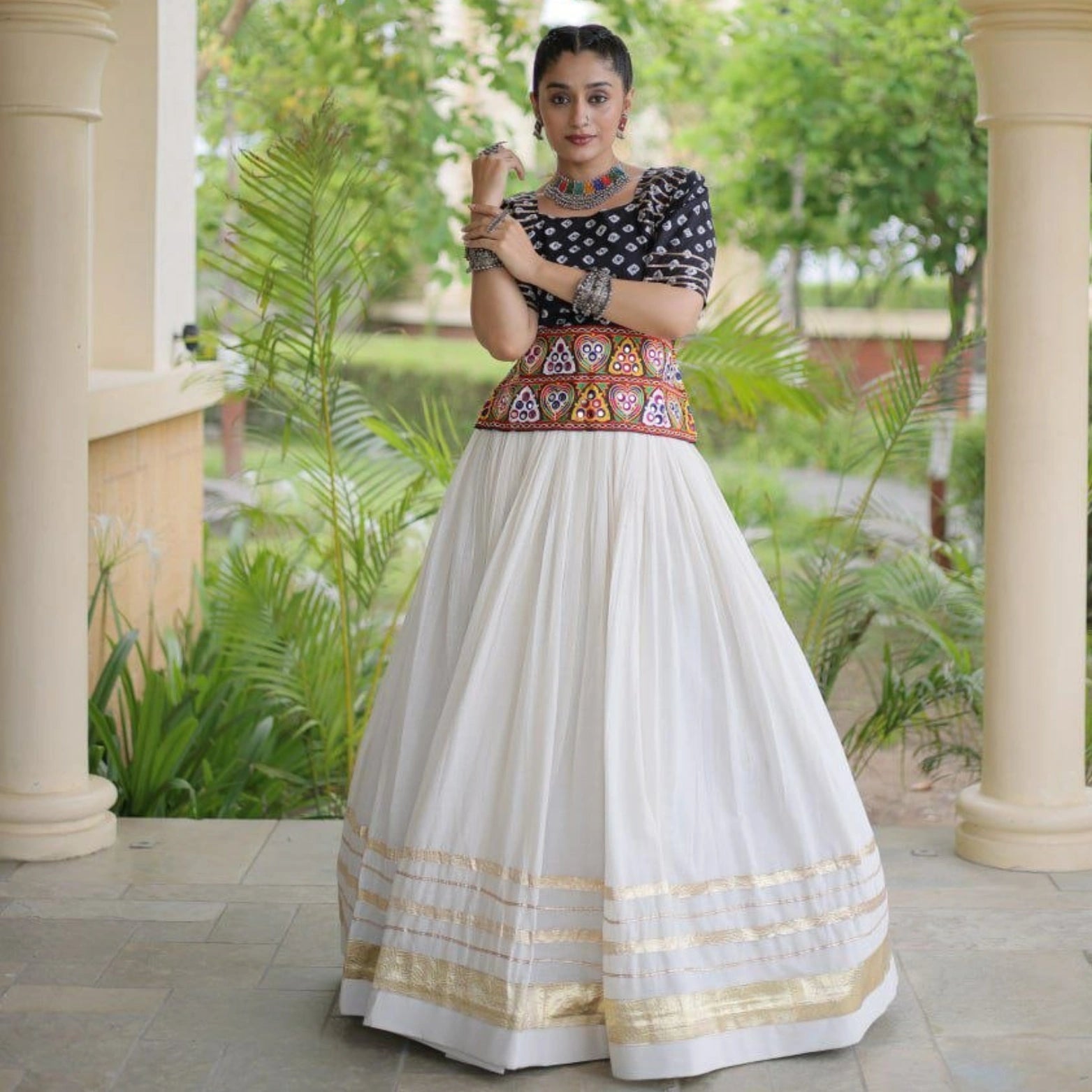 Gulnaar Gamthi Gota Patti Lehenga Set