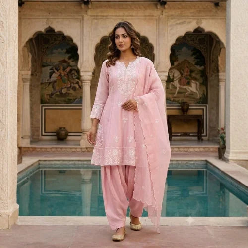 Premium H.O Silk Embroidered 3-Piece Suit Set