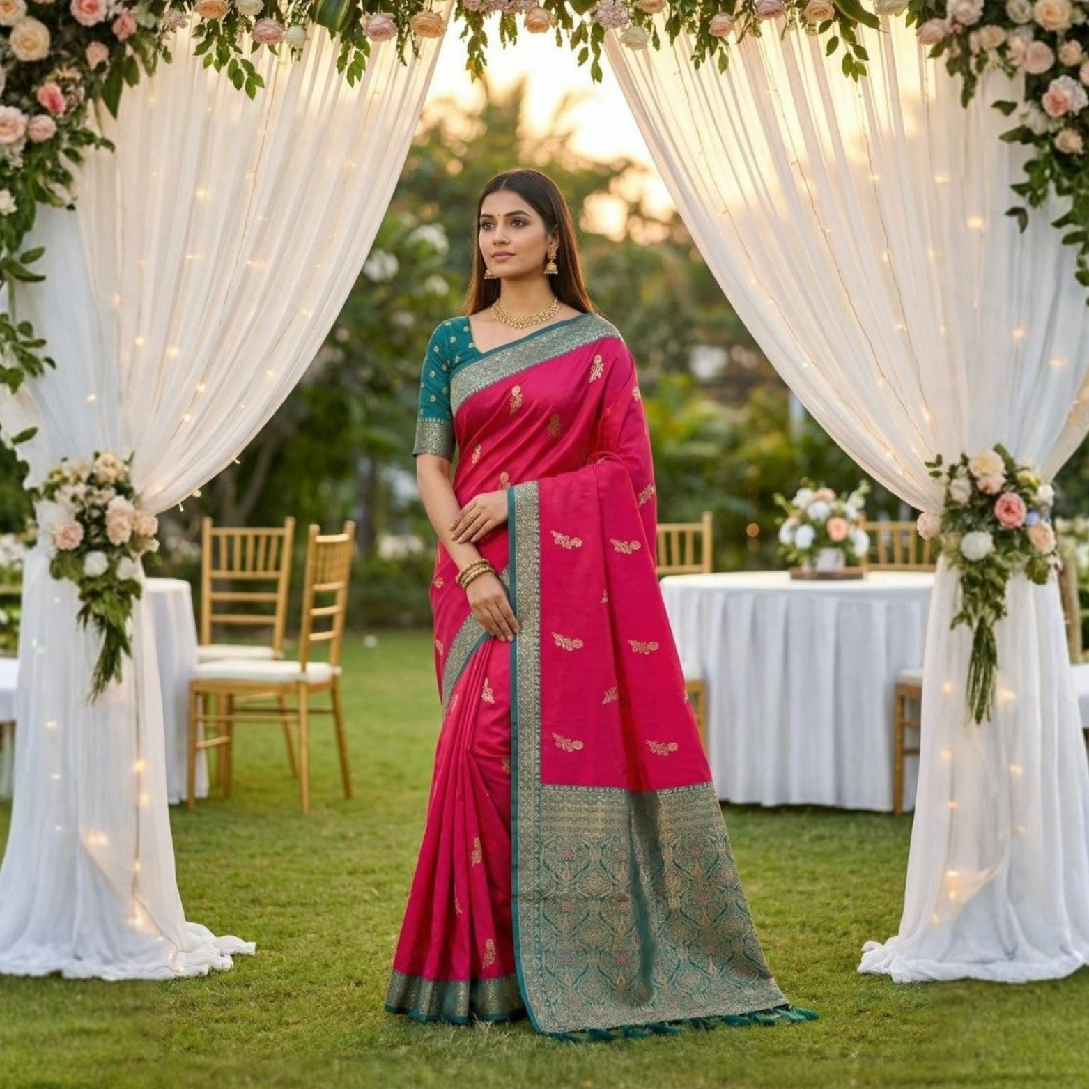 Dolly Soft Banarasi Silk Saree with Rich Contrast Pallu