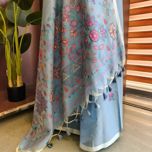 Meenakari Bloom Chanderi Saree