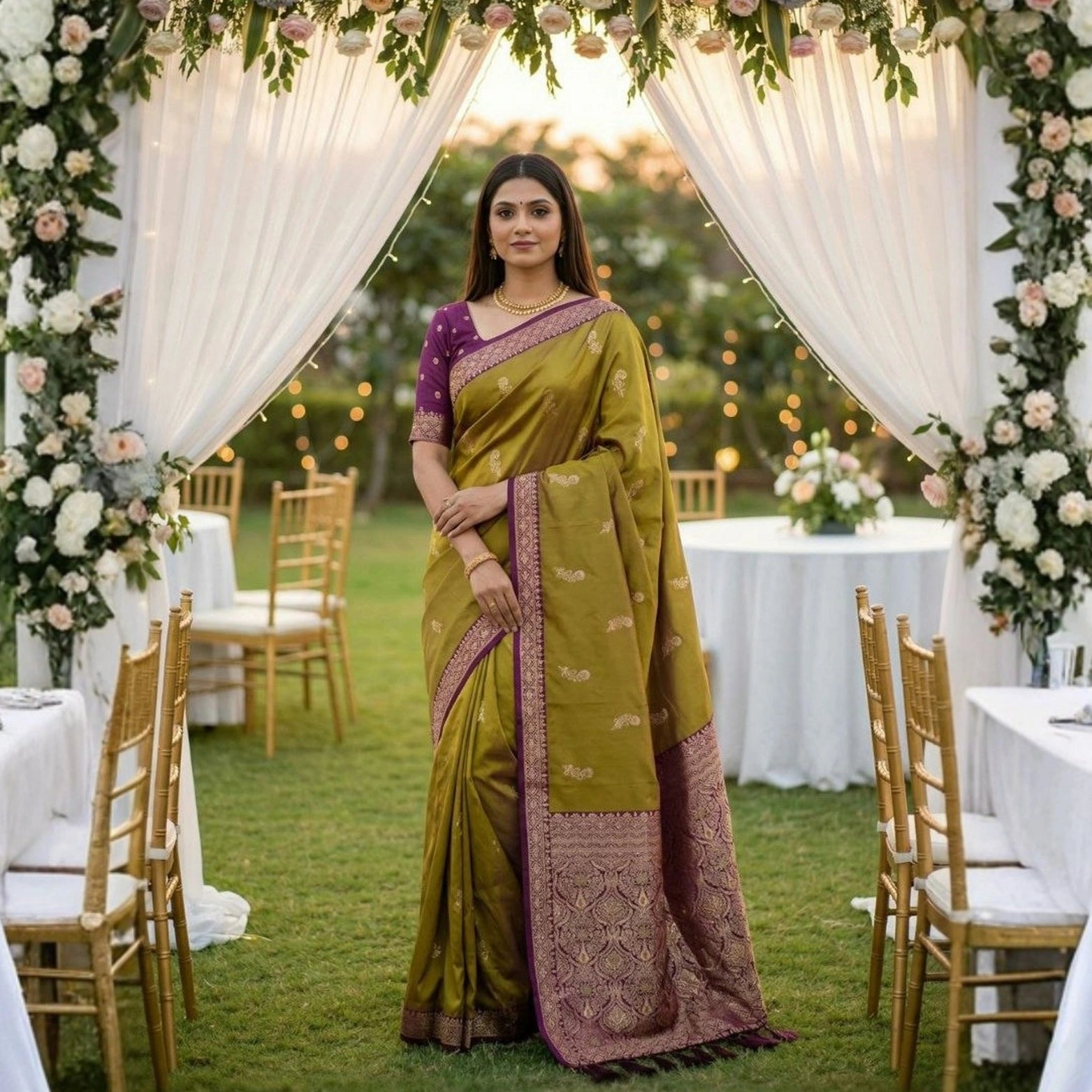 Dolly Soft Banarasi Silk Saree with Rich Contrast Pallu